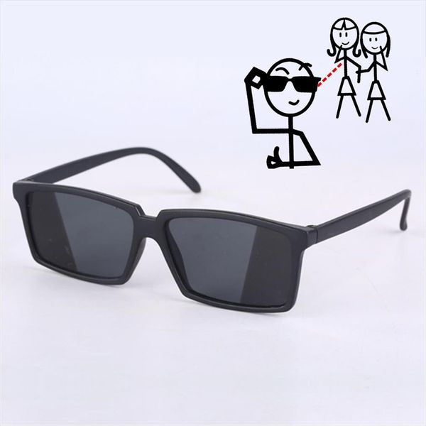 

anti tracking rearview glasses see behind spy sunglasses shades with mirror on side ends costume for adult, White;black