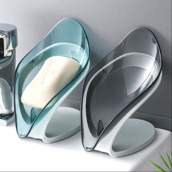 

soap dishes leaf-shaped drain box bathroom shower holder tray supplies gadgets