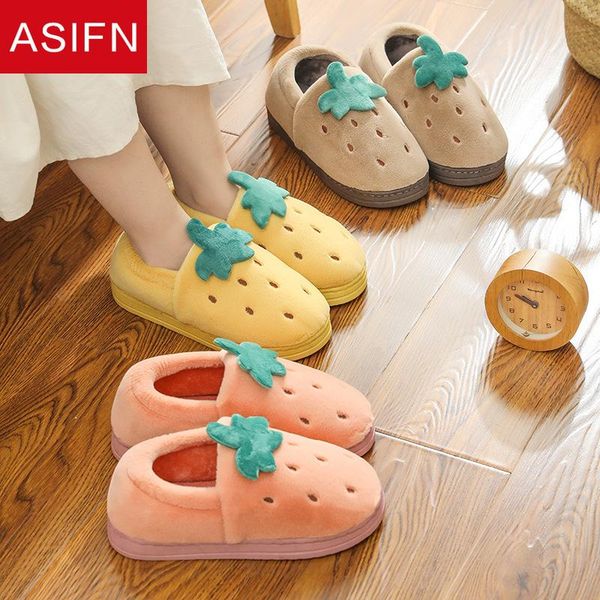 

winter fluffy cute slippers with fur women men indoor thick bottom warmth tree flock shoes zapatos de mujer, Black