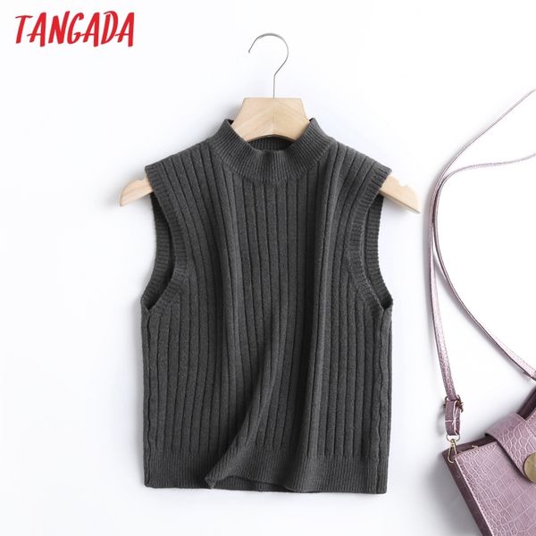 

women fashion twist knitted sweater jumper sleeveless o neck female slim pullovers chic bc109 210416, White;black