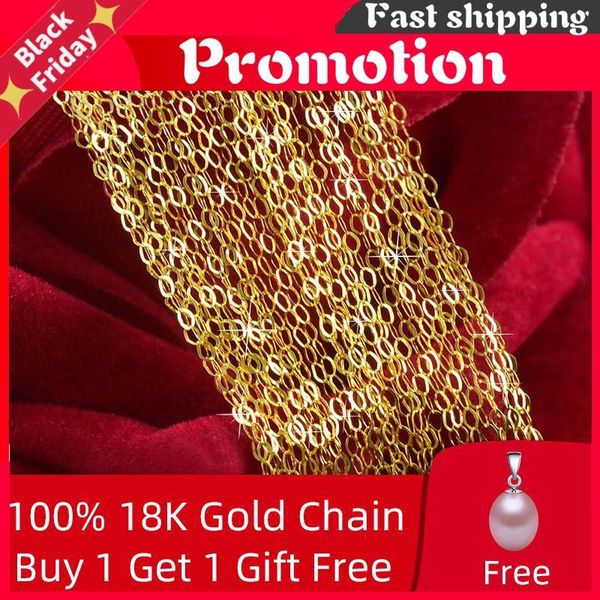 

chains genuine 18k white yellow rose gold chain cost price sale pure necklace gift for women [g1001], Silver
