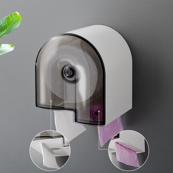 

multipurpose roll paper trash bag rack punch tissue holder waterproof bathroom storage shelf for toilet (white) boxes & napkins