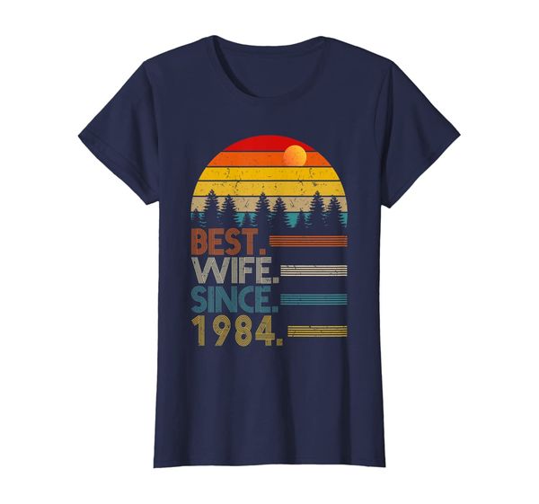 

womens 35th wedding anniversary gifts wife since 1984 t-shirt, White;black