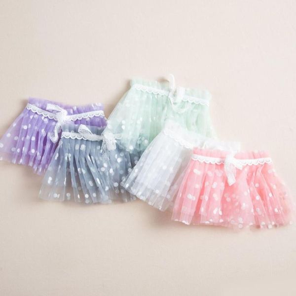 

2pcs/set infant baby skirt wave point pattern attractive breathable girls lace princess dress crown kit for summer skirts, Blue