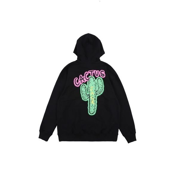 

travis scott x jack cactus printed women hooded sweatshirts hiphop streetwear men casual hoodie pullover, Black