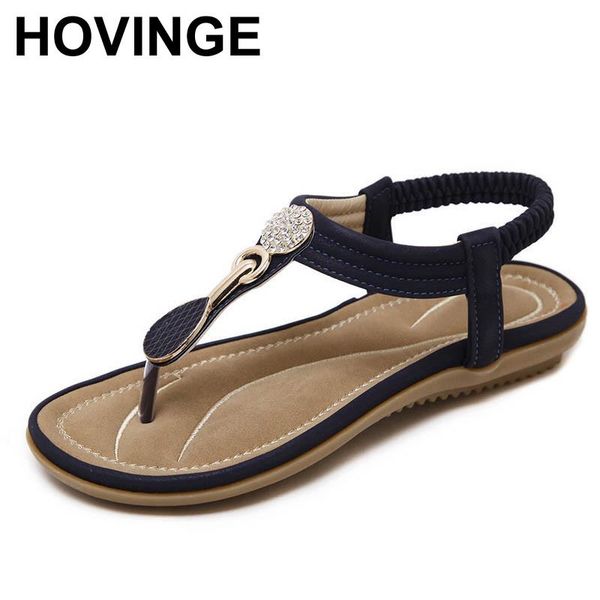 

sandals women summer shoes rhinestone brand flat heel beach women's, Black