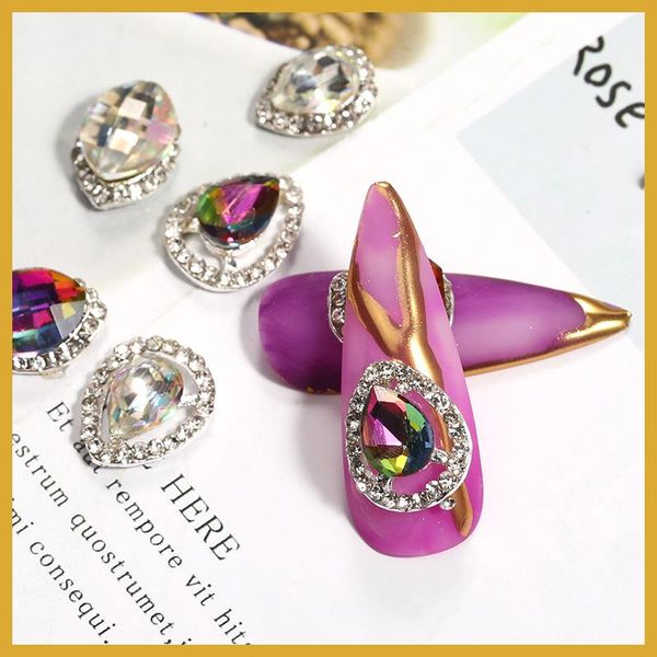 

nail art decorations leamx 10pcs rhinestone 3d flash design decoration various types of accessories, Silver;gold