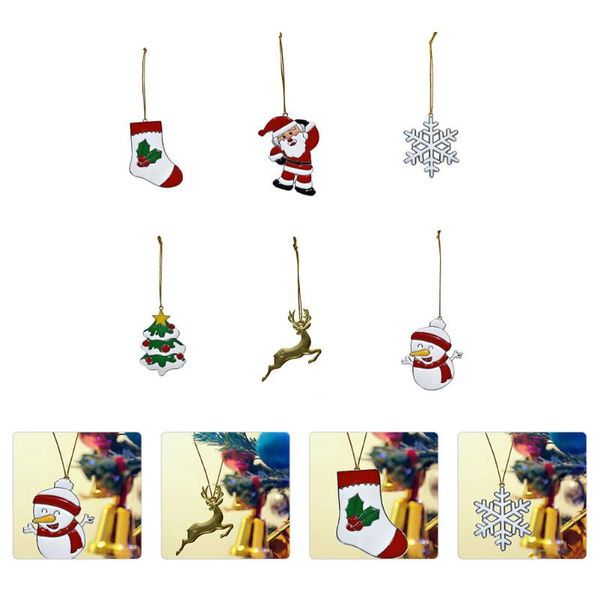 

christmas decorations 6pcs elements pattern tree decoration chic alloy pendant for decor