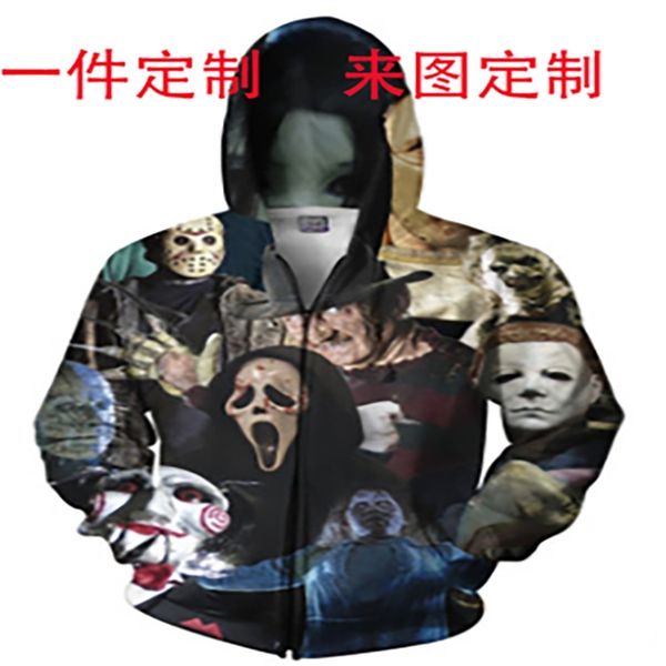 

pop 3d digital printing couple suit cardigan sweater, Black