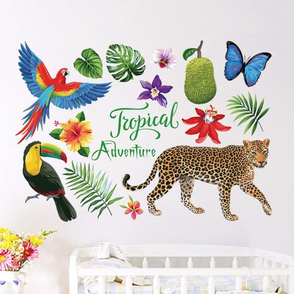 

wallpapers mural art creative wallpaper wall stickers decal tropical elephants jungle adventure
