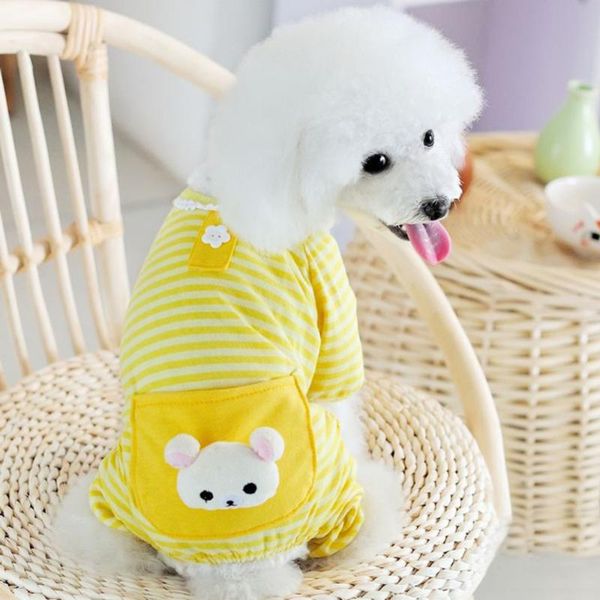 

small pet dog stripes pajamas coat cat puppy clothes apparel clothing supplies