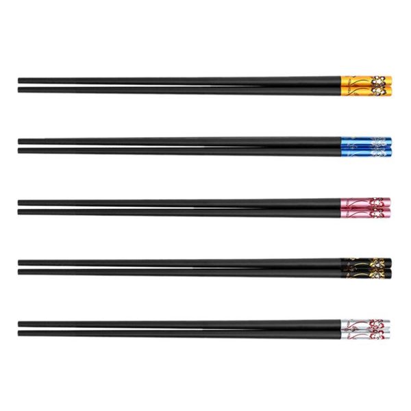

chopsticks 5 pairs alloy heat resistant cusp design (assorted color)