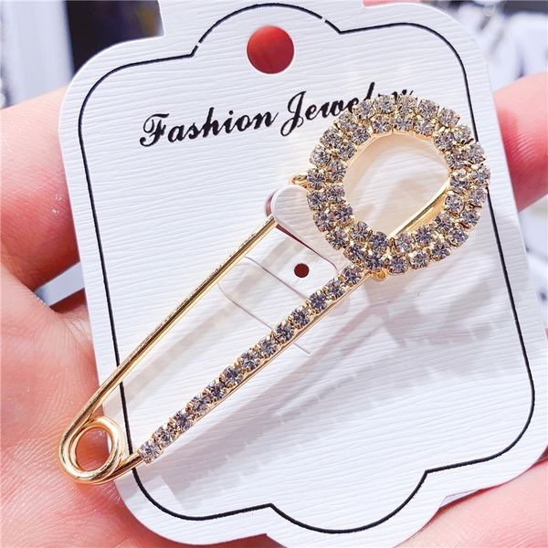 

q1kp ins accessory pinwater drill women's anti pins light button clothes brooches cardigan small korean versatile brooch accessories, Gray