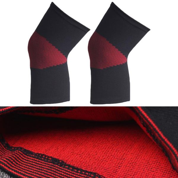 

elbow & knee pads 1 pair sports kneepad elastic outdoor exercise fitness brace protection pad knees sleeves black and red size, Black;gray