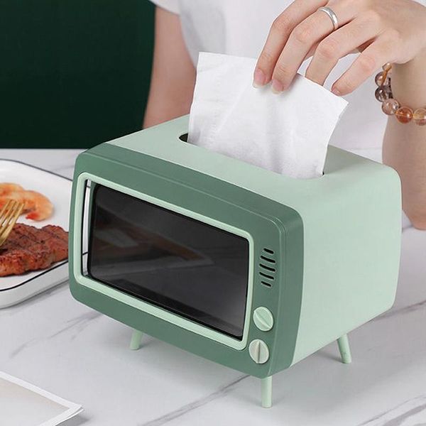 

tissue boxes & napkins 2 in 1 tv box deskpaper holder dispenser storage napkin case organizer with mobile phone