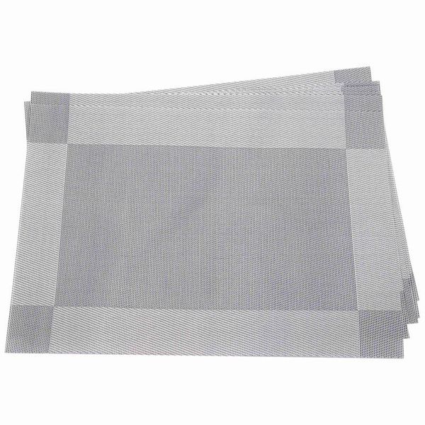 

mats & pads design set of 8 placemats 45 x 30 cm pvc weaves gray