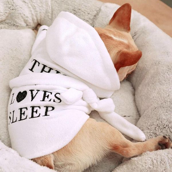 

dog apparel pet cat bathrob pajamas sleeping clothes indoor soft bath drying towel puppy dogs cats sleep accessories