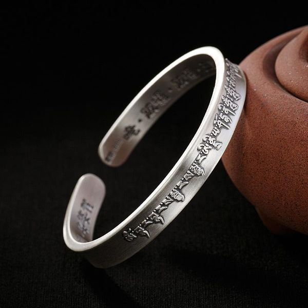 

bangle retro handmade men's and women's bracelets chinese style fashion trend silver jewelry accessories, Black