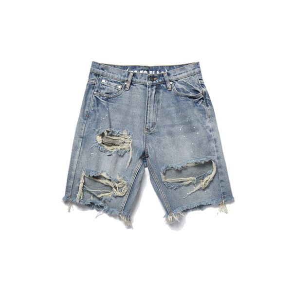 

mens summer shorts pants jeans black blue hole ripped washed denim shorts casual fashion high street