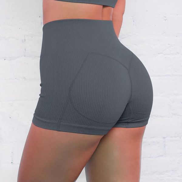 

women's shorts female ribbed solid color short pants biker high elastic leggings quick dry athletic yoga, White;black