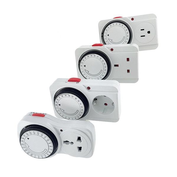 Timer Interruttore timer ciclico 24 ore su 24 Presa di temporizzazione universale meccanica 230VAC 3500W 16A UK EU CN US Plug