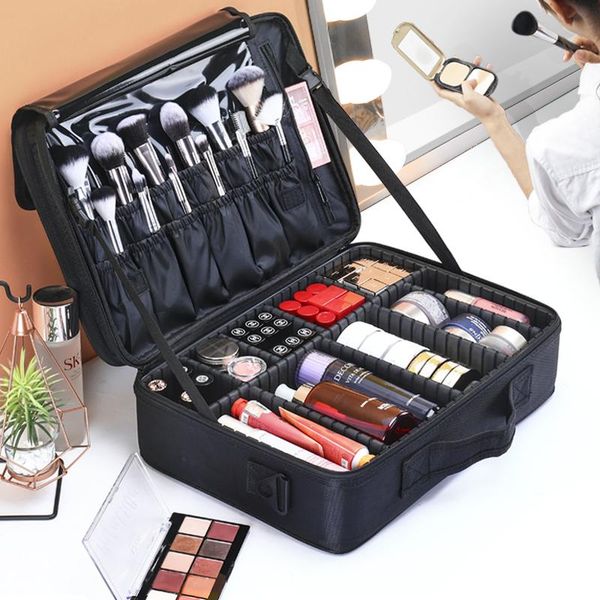 

large capacity cosmetic bag professinal women travel makeup case bags & cases