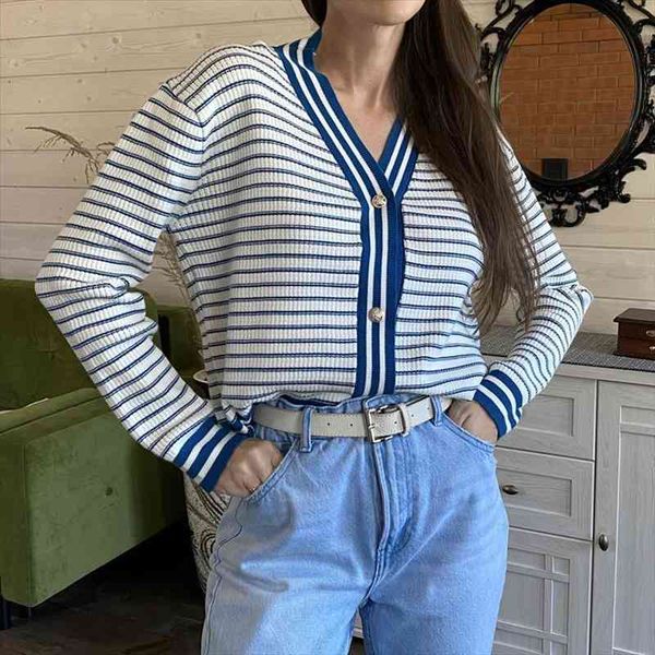 

colorfaith women sweaters autumn winter fashionable button oversized striped short cardigans vintage knitwear swc1379jx, White;black