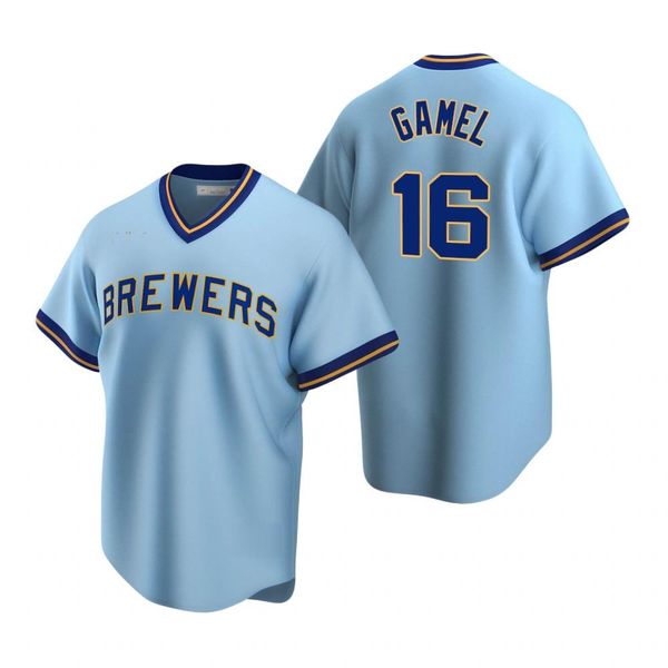 

milwaukee brewers men 16 ben gamel youthjersey, Black;red