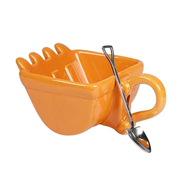 

excavator bucket shape abs tea funny coffee cup large capacity multifunctional gifts home kitchen drink portable with spoon cups & saucers