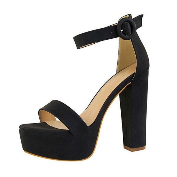 

drop elegant sandals women high heels pumps super heel 13cm women's banquet waterproof platform toe, Black