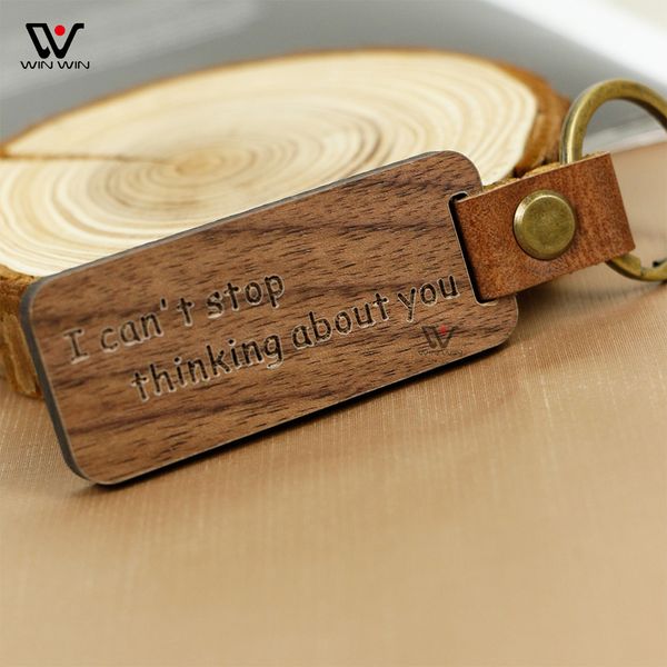 Portachiavi in pelle con cinturini per chiavi per auto per portachiavi in legno con design personalizzato personalizzazione all'ingrosso