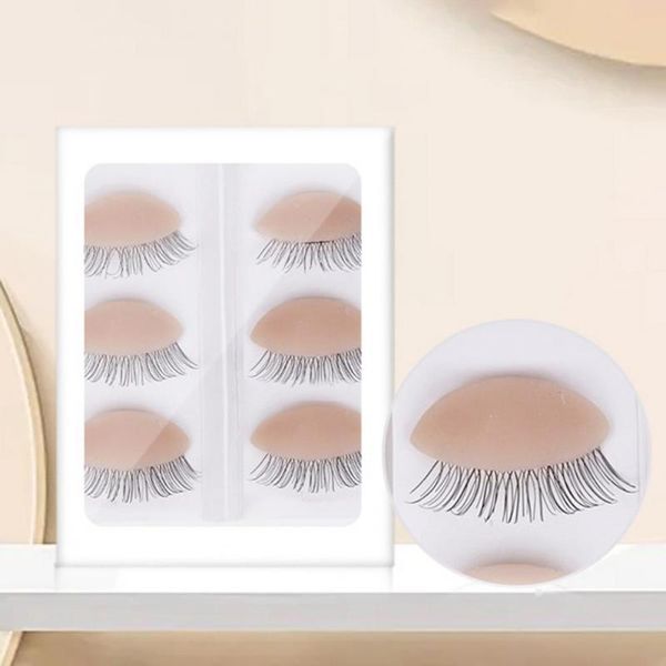 

eyebrow tools & stencils 3 pairs faux eyelash set wear-resistant elastic practice 3d easily cleaning vivid false