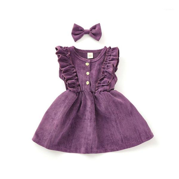 

summer kids baby girls 2-piece outfit set sleeveless solid color dress+bowknot hairpin girl's dresses, Red;yellow