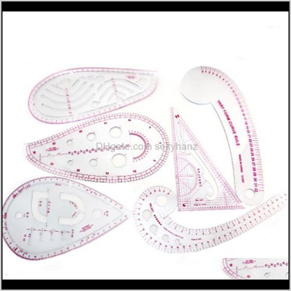 

notions apparel drop delivery 2021 46pcs diy accessories sewing tools set curve metric shaped ruler kit dressmaking pattern design measure t, Black