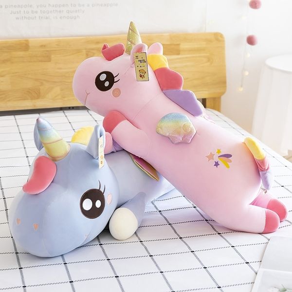 

rainbow unicorn strip pillow children's gift doll