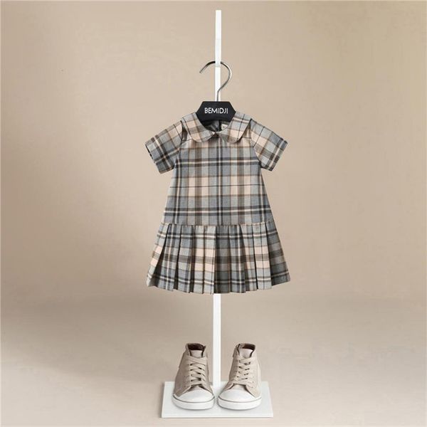 

kids designer clothes plaid girl dresses princess party pleated for teenage girls birthday wholesale summer clothing, Red;yellow