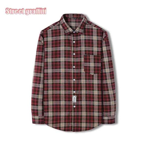 

men's fashion spring plaid casual flannel shirts long sleeve soft comfort slim fit styles jacket cardigan shirt 210809, White;black