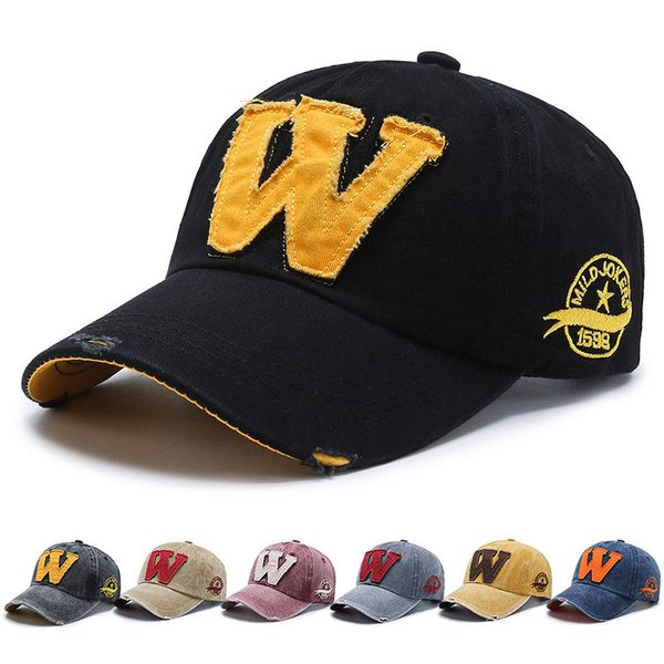 

cap female soft korean wash w letter embroidery men's outdoor baseball cap, Blue;gray