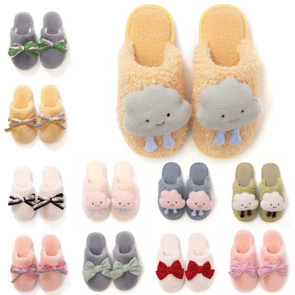 

winter fur slippers for women yellow pink white snow slides indoor house fashion outdoor girls ladies furry slipper soft shoes 36-41, Black