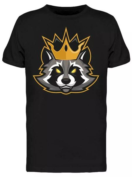 

King Raccoon Mascot Tee Men's -Image by Shutterstock, White;black