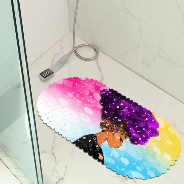 

bath mats african woman bathroom mat kitchen room rug pvc non-slip suction carpet floor hollow waterproof foot pad