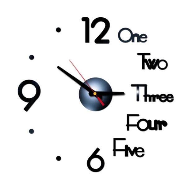 

creative modern diy large wall clock 3d mirror surface sticker for home office decor wonderful decoration clocks