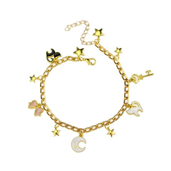 

link, chain arrivels bracelet form sansummer star moon cat bowknot sakura original bracelets women gift, Black