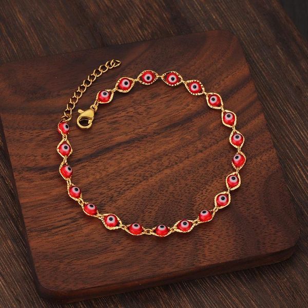 

charm bracelets vintage eye beads bracelet fashion stainless steel cute for women jewelry pulseras mujer friendship, Golden;silver