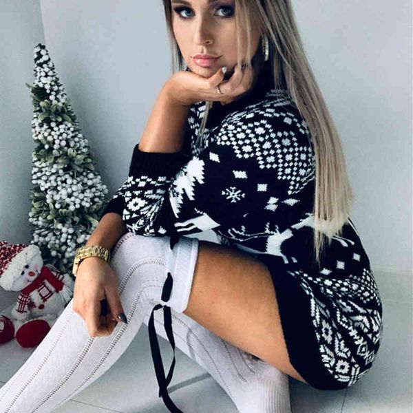

2021new women fashion autumn winter long sleeve loose christmas dresses ladies christmas print a-line mini dress 2021, Black;gray