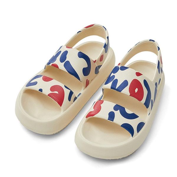 

sandals summer women thick soft soled beach fashion mixed color eva comfortable open toe non-slip light females casual shoes, Black
