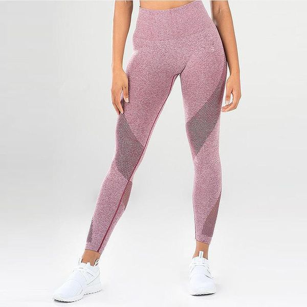 

yoga outfits salspor gym women mesh patchwork sport leggings high waist push up pants breathable skinny running fitness female1, White;red
