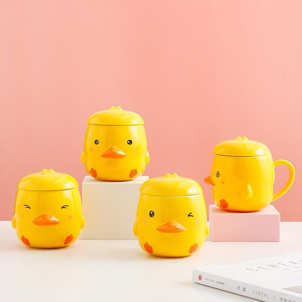 

mugs cartoon ceramic mug creative personality cute little duck children's water cup birthday gift coffee tea cl80204