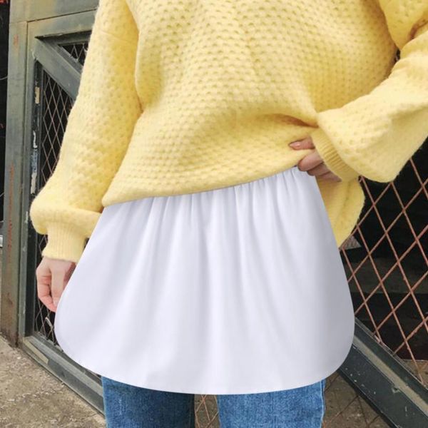 

skirts women layered tiered skirt sheer cloth hem extender half slip plus size pants decoration fashion white shirt, Black