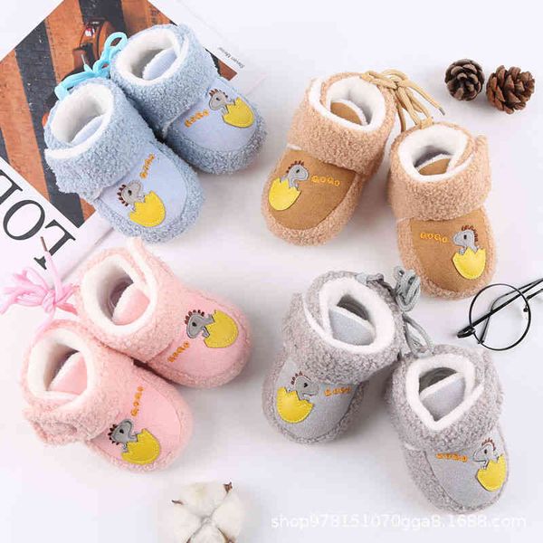 

walker toddler shoes children's baby cotton autumn and winter soft bottom plush warm 0-3-year-old eggshell dragon
